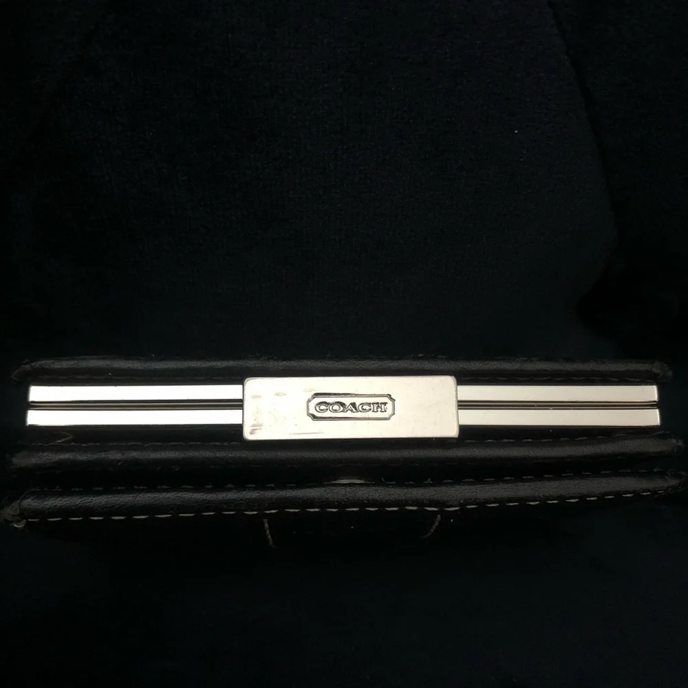 COACH Black Genuine Leather Bifold Wallet - Picture 2 of 7